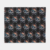 Space Cat Science Fleece Deken (Voorkant (Horizontaal))