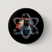 Space Cat Science Ronde Button 5,7 Cm (Voorkant)