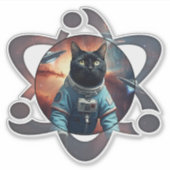 Space Cat Science Sticker (Voorkant)