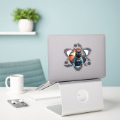 Space Cat Science Sticker (Laptop op bureau)
