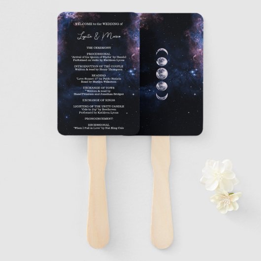Space Celestial Mystical Sterrennacht Wedding Handwaaier (Voorkant en achterkant)