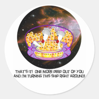 Space Chickens Ronde Sticker