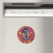 Space Chimp - Aimant Astronaute Sci-Fi Rétro (In Situ (Lave-vaisselle))