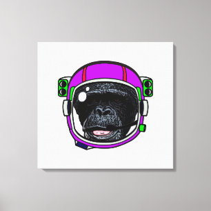 Space Chimp Pop Art Canvas Afdruk