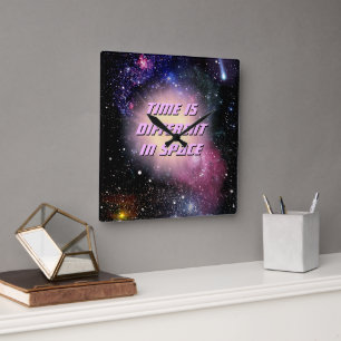 Space Clock Vierkante Klok