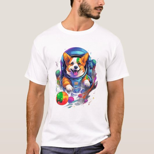 Space Corgi Dog T-shirt (Voorkant)