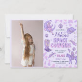 Space Cowgirl Anniversaire Invitation Avec Photo (Devant)