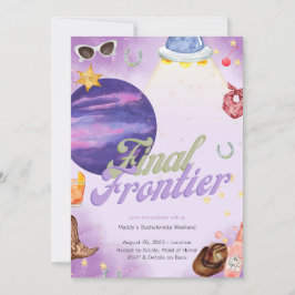 Space Cowgirl Bachelorette Weekend uitnodiging