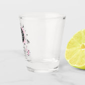 Space Cowgirl Retro Disco Bachelorette Pink Shot Glas (Rechts)