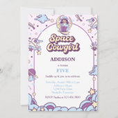 Space Cowgirl Western Invitation d'anniversaire (Devant)