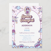 Space Cowgirl Western Invitation d'anniversaire (Devant / Derrière)