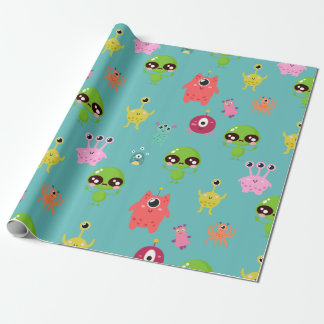 Space Cute Aliens Cadeaupapier