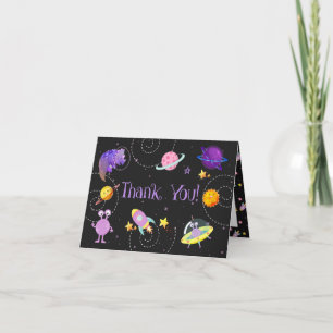 Space Dinosaur Galaxy Thank You Card