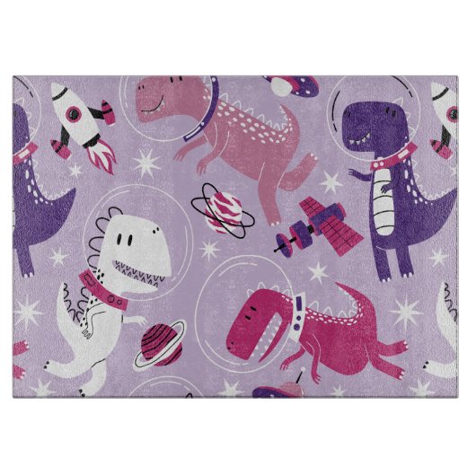 Space Dinosaurs, Cute Dinosaurs, Stars, Space Ship Snijplank (Voorkant)