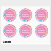 Space Disco Rosa Bruidsborrel Ronde Sticker (Vel)