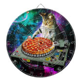 Space dj cat pizza dartbord (Voorkant)
