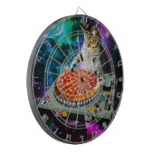 Space dj cat pizza dartbord (Voorkant Links)