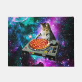 Space dj cat pizza deurmat (Voorkant)