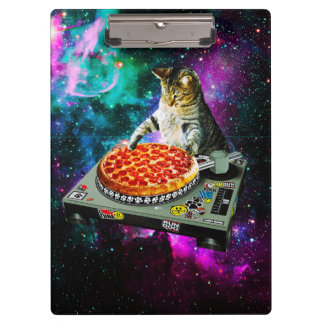 Space dj cat pizza klembord