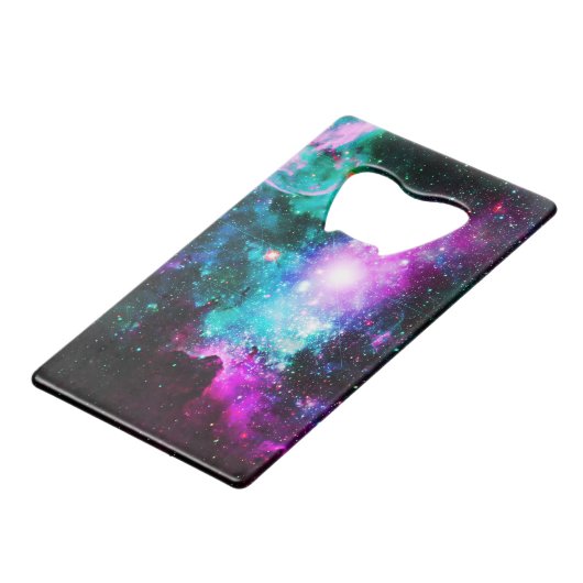 Space dj cat pizza kredietkaart flessenopener (Achterkant Gekanteld)