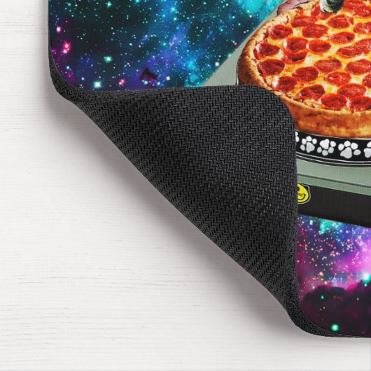 Space dj cat pizza muismat (Hoek)