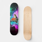 Space dj cat pizza skateboard (Voorkant)