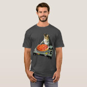 Space dj cat pizza t-shirt (Voorkant volledig)