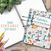 Space Doodle Pattern Gepersonaliseerde Kind schets Notitieboek