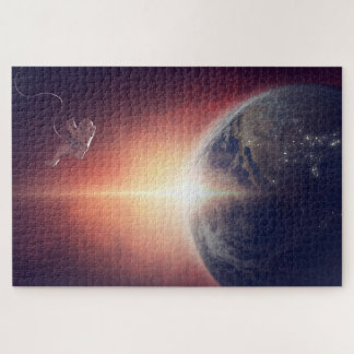Space Earth & Astronaut Puzzle Legpuzzel