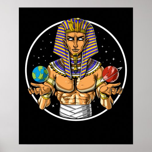 Space Egyptian Pharaoh Poster (Voorkant)