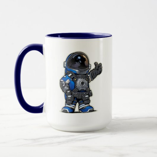 Space Engineers Cartoon Mok - Blauw (Links)