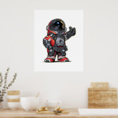 Space Engineers Cartoon Poster - Rood (Keuken)