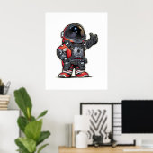 Space Engineers Cartoon Poster - Rood (Thuiskantoor)