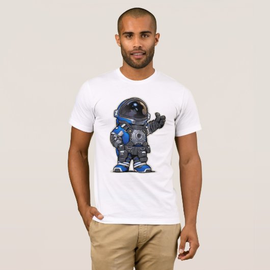 Space Engineers Cartoon Tshirt - Blauw (Voorkant volledig)