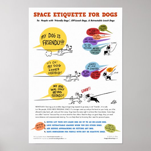 Space Etiquette for Dogs Poster - 22 x 32 inch (Voorkant)
