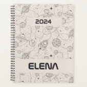 Space Exploration Galaxy Universe Star Personalise Planner (Voorkant)