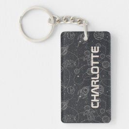 Space Exploration Galaxy Universe Star Personalise Sleutelhanger