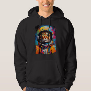Space Exploration Pop Art Sinaasappel Ginger Cat Hoodie