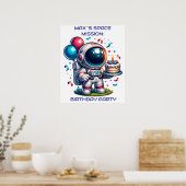 Space Explorer Astronaut Birthday Poster Custom (Cuisine)