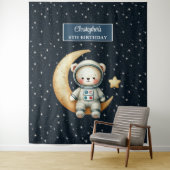 Space Explorer Beer Achtergrond voor Birthday Boy Wandkleed (In situ)