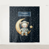 Space Explorer Beer Achtergrond voor Birthday Boy Wandkleed (Voorkant)