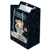 Space Explorer Beer Gift Bag voor Boy Birthday Medium Cadeauzakje (Voorkant Gekanteld)