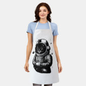 Space Explorer Cat with Helmet - Apron Schort (Gedragen)