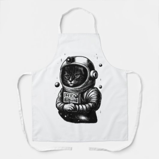 Space Explorer Cat with Helmet - Apron Schort (Voorkant)