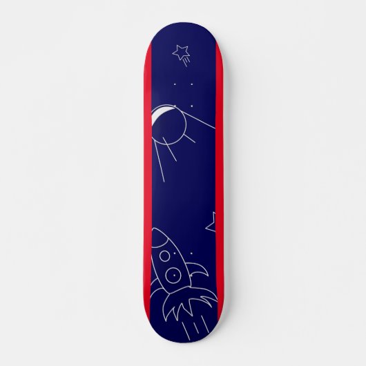Space Explorers Blauw & Rood, 7 3/4" Skateboard De (Voorkant)