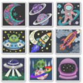 Space Explorers Kids Sticker Sheet (Devant)
