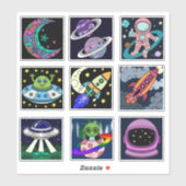 Space Explorers Kids Sticker Sheet (Feuille)