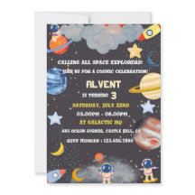 Space Explorers Verjaardag Uitnodiging voor Kinder