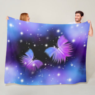 Space Fantasy Butterflies Cosmic Fleece Deken