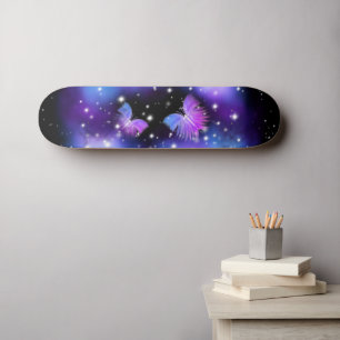 Space Fantasy Butterflies Cosmic Skateboard